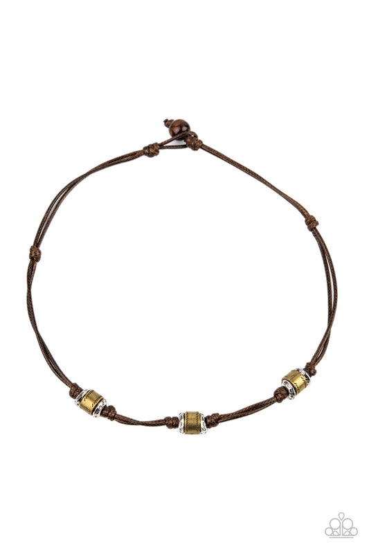 Renegade Ranger Brown Urban Necklace - Paparazzi Accessories