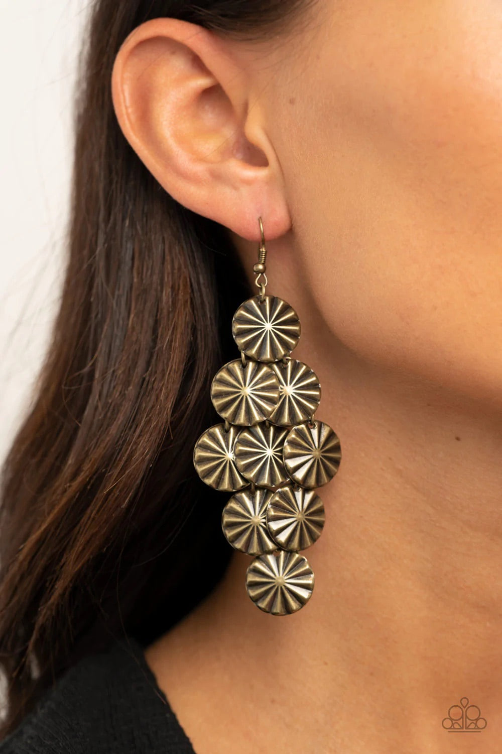 Star Spangled Shine Brass Earring - Paparazzi Accessories