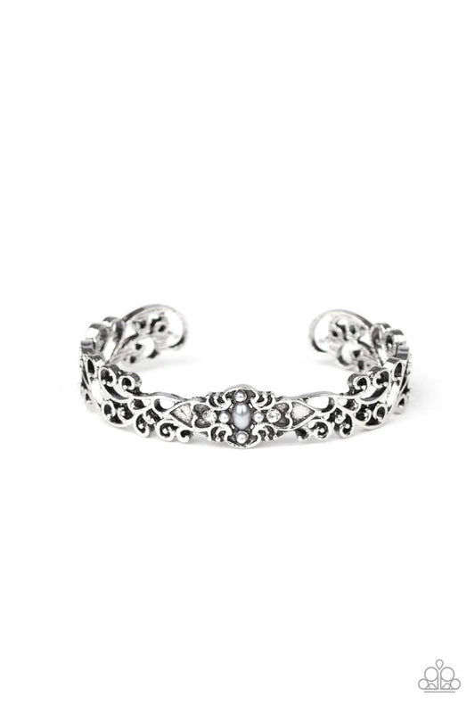 Victorian Vines White Bracelet - Paparazzi Accessories