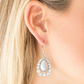 Regal Renewal White Earring ~ Paparazzi Accessories