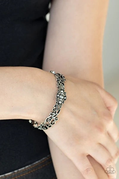 Victorian Vines White Bracelet - Paparazzi Accessories