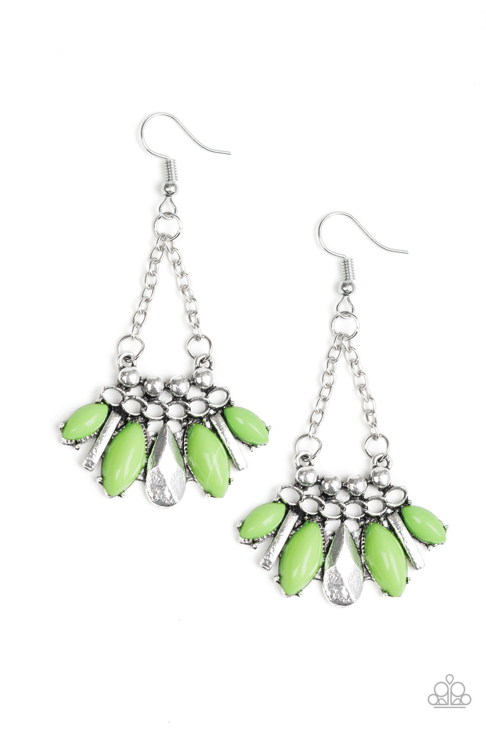 Terra Tribe Green Earring ~ Paparazzi Accessories