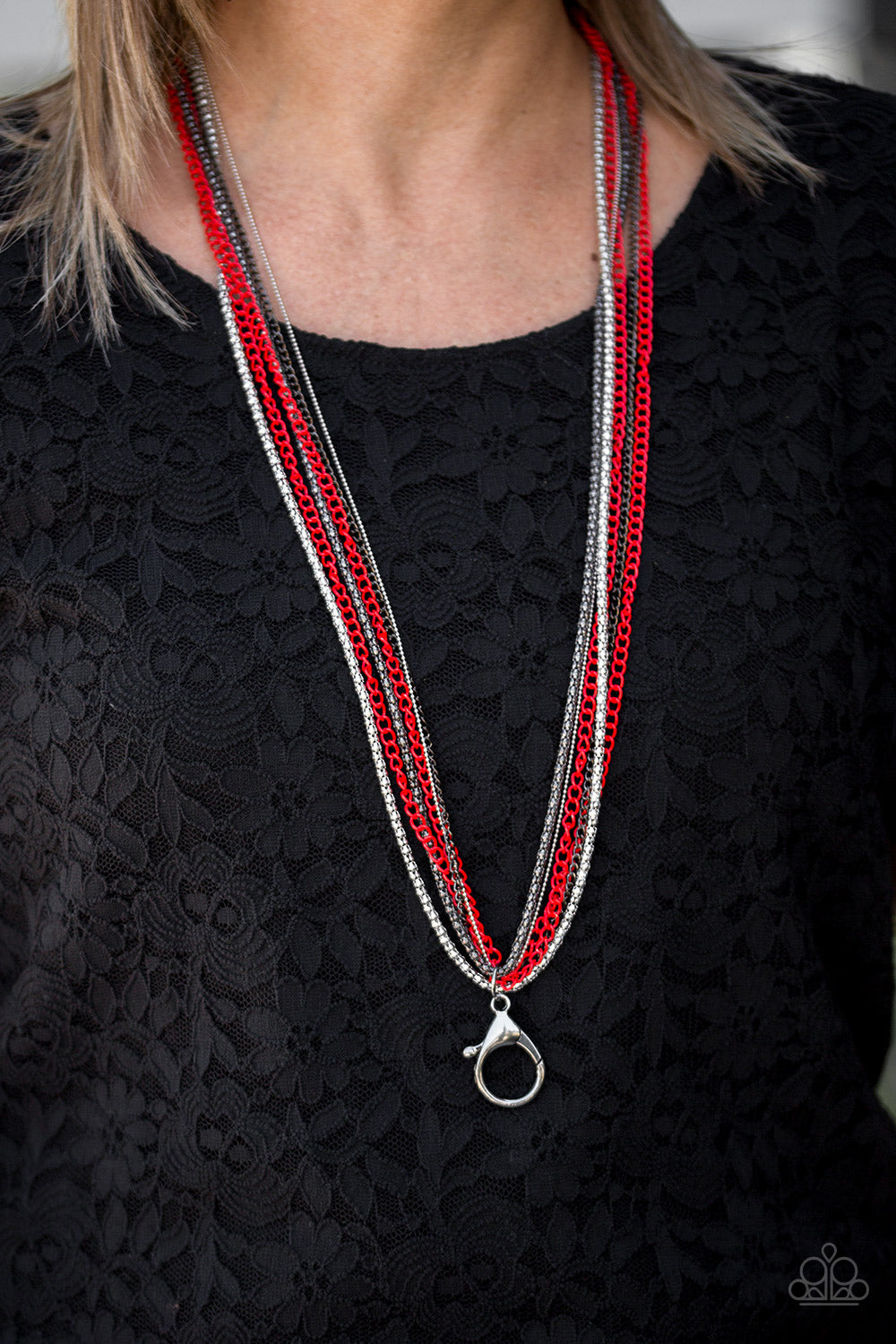 Colorful Calamity Red Lanyard ~ Paparazzi Accessories