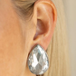 Dance On HEIR White Clip On Earring ~ Paparazzi Accessories